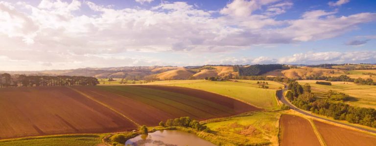 Scenic view of farmland, South Gippsland